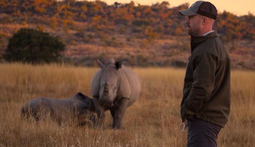 John Garcia with Rhinos